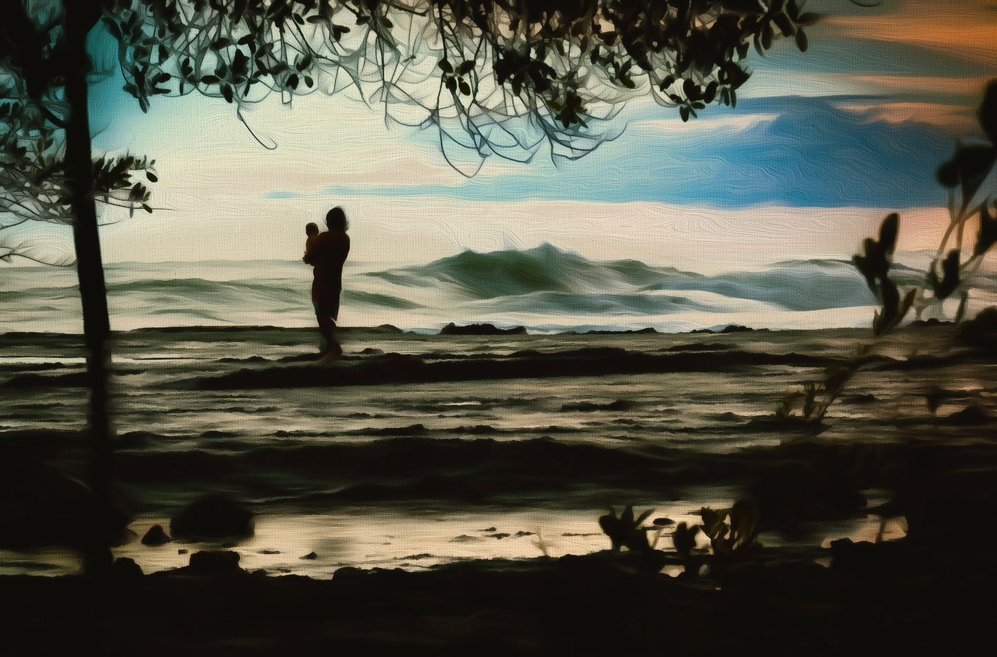 Horizon of Tomorrow – Father and Child by the Sea