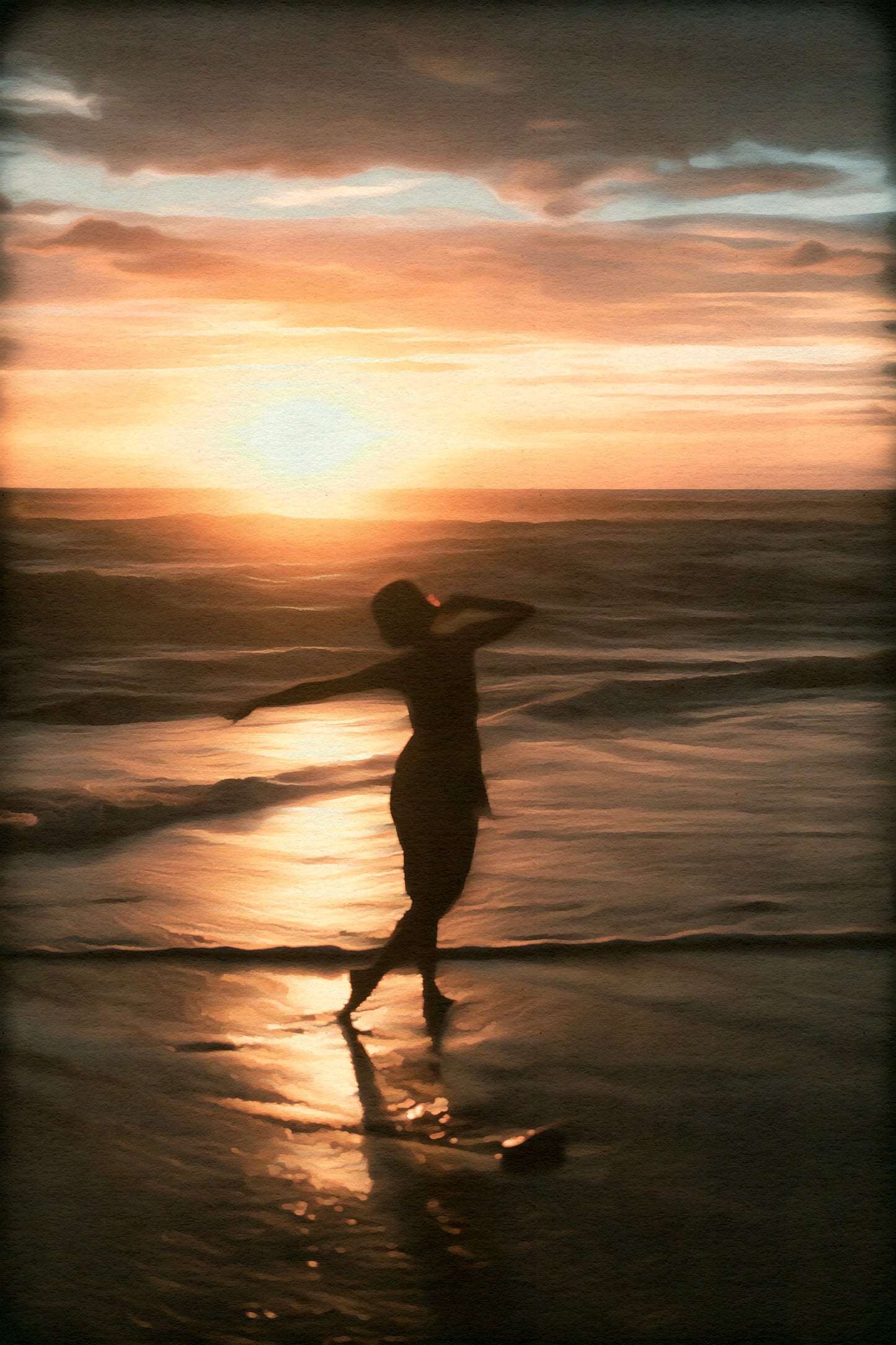 Sunset Dance – Silhouette by the Sea